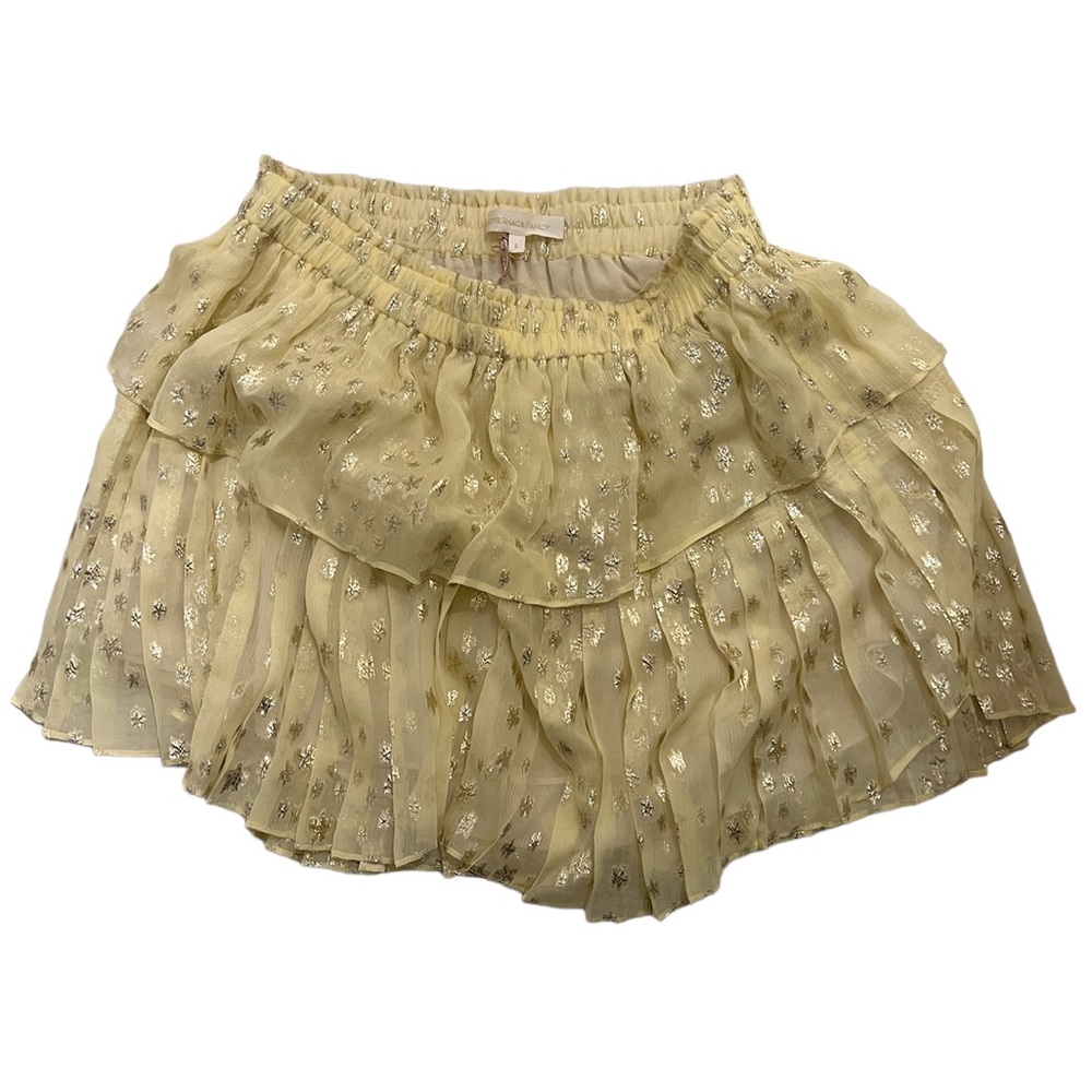 BRAND NEW WITH TAGS LOVESHACKFANCY LS002-506
Ruffle Mini Skirt SUNFLOWER COLOR